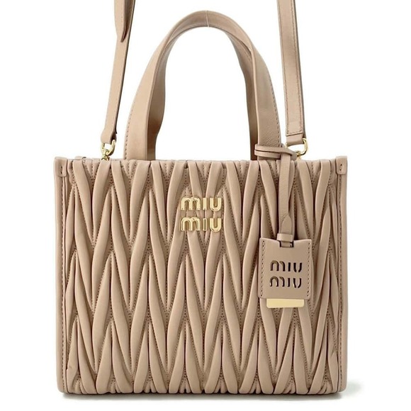 Miu Miu Handbags - Miu Miu Matelassé Leather Tote Bag Handbag